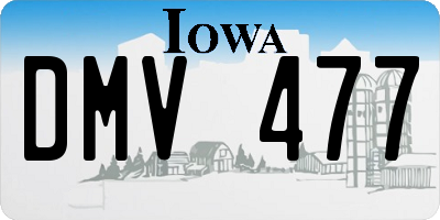 IA license plate DMV477