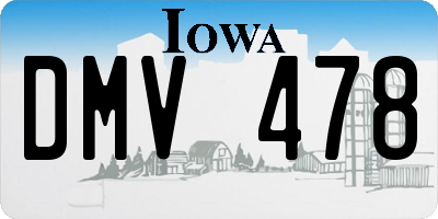 IA license plate DMV478
