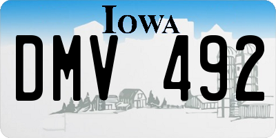 IA license plate DMV492