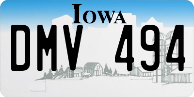 IA license plate DMV494
