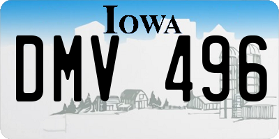 IA license plate DMV496