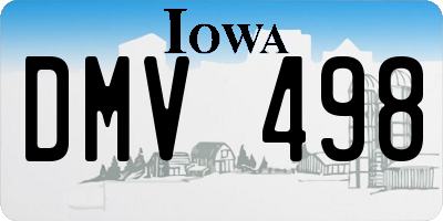 IA license plate DMV498