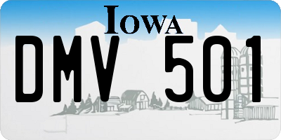 IA license plate DMV501