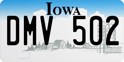 IA license plate DMV502