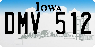 IA license plate DMV512