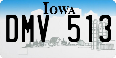 IA license plate DMV513