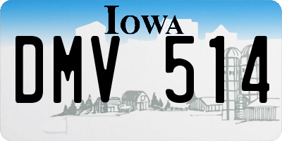 IA license plate DMV514