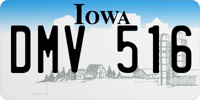 IA license plate DMV516