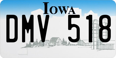 IA license plate DMV518