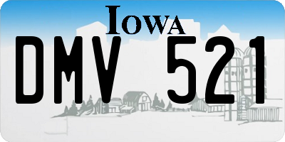 IA license plate DMV521