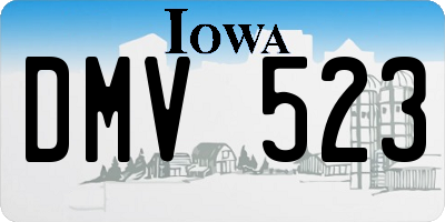 IA license plate DMV523