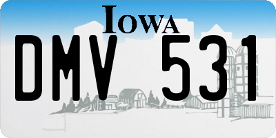 IA license plate DMV531