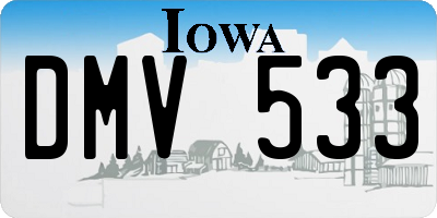 IA license plate DMV533