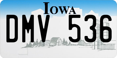 IA license plate DMV536