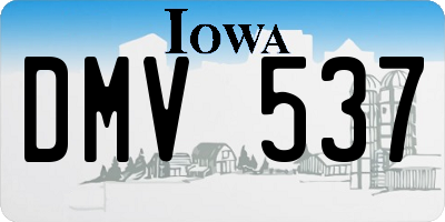 IA license plate DMV537