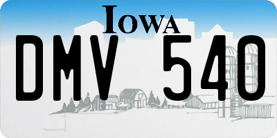 IA license plate DMV540