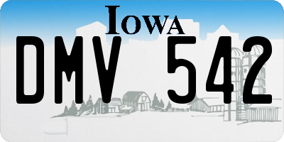 IA license plate DMV542