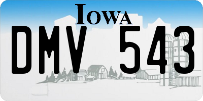 IA license plate DMV543