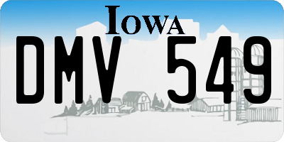 IA license plate DMV549