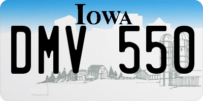 IA license plate DMV550