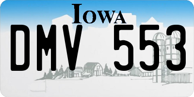 IA license plate DMV553