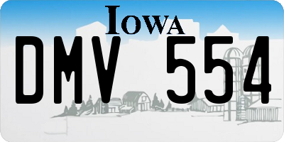 IA license plate DMV554