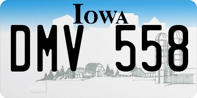 IA license plate DMV558