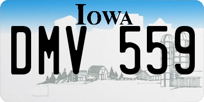 IA license plate DMV559