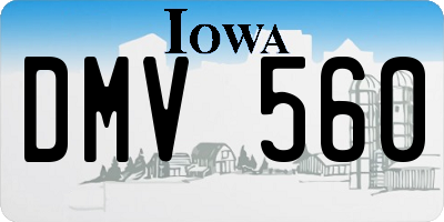 IA license plate DMV560