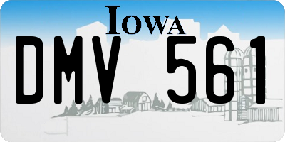 IA license plate DMV561