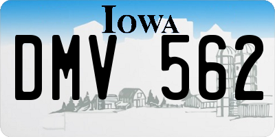 IA license plate DMV562
