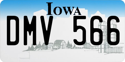 IA license plate DMV566