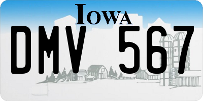 IA license plate DMV567