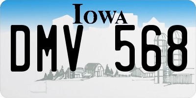 IA license plate DMV568
