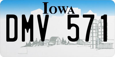 IA license plate DMV571