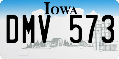 IA license plate DMV573