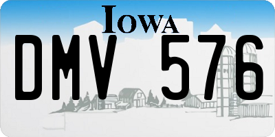 IA license plate DMV576