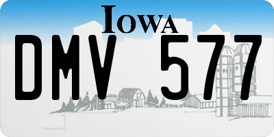 IA license plate DMV577