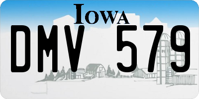 IA license plate DMV579