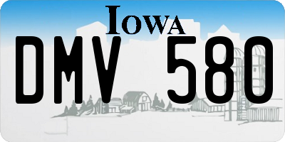 IA license plate DMV580