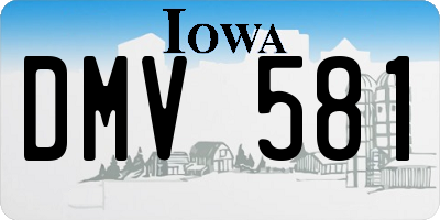 IA license plate DMV581