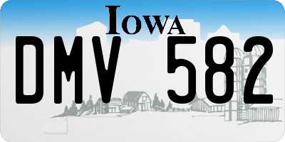 IA license plate DMV582