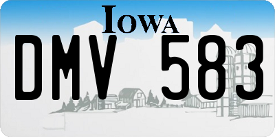 IA license plate DMV583