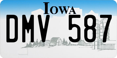 IA license plate DMV587