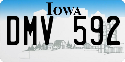 IA license plate DMV592