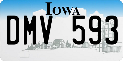 IA license plate DMV593