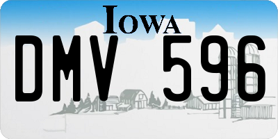 IA license plate DMV596