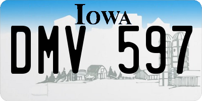 IA license plate DMV597