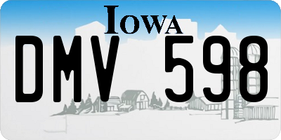 IA license plate DMV598