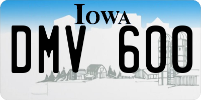 IA license plate DMV600